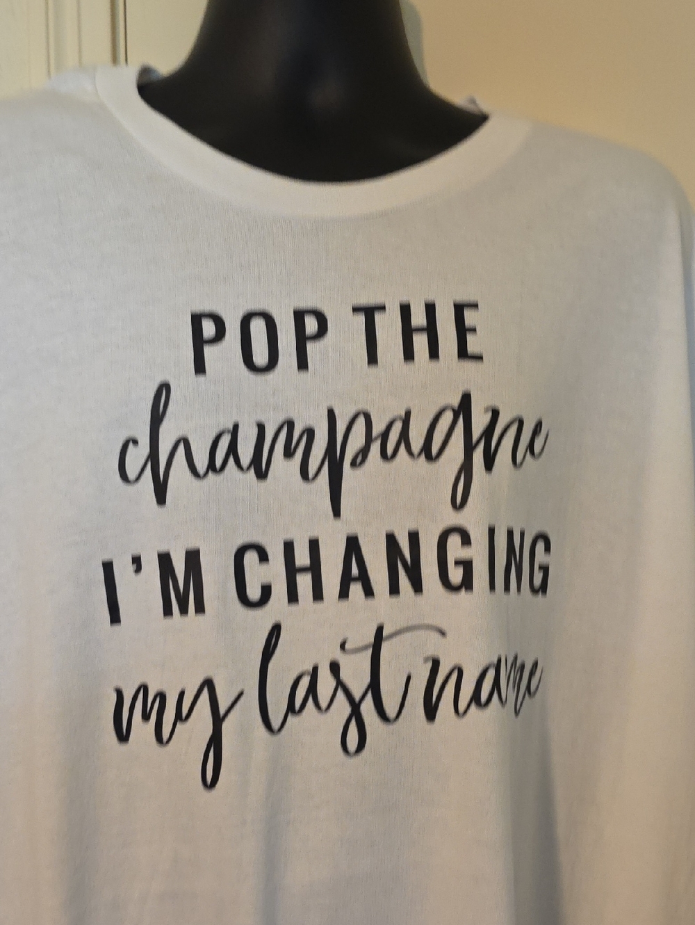 White Graphic Tee "Pop the Champagne" - Picture 1 of 7